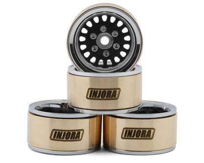 Injora 1.0" ModuWheel Brass & Aluminum Micro Crawler Beadlock Wheels (Black)
