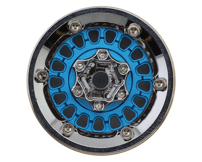 Injora 1.0" ModuWheel Brass & Aluminum Micro Crawler Beadlock Wheels (Blue)
