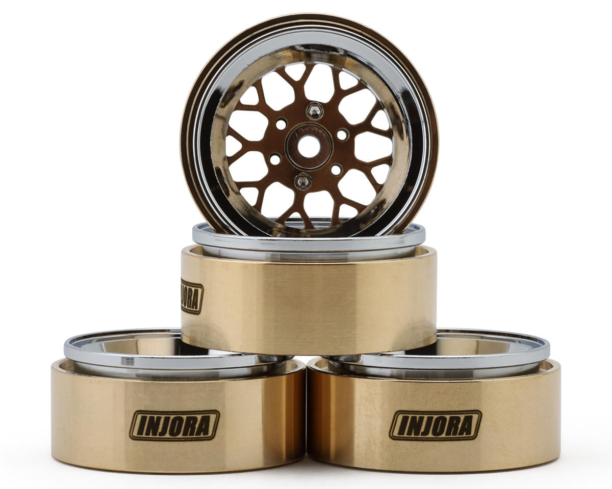 Injora 1.3" ModuWheel Brass & Aluminum Micro Rock Crawler Beadlock Wheels