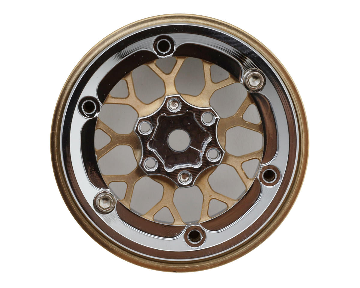 Injora 1.3" ModuWheel Brass & Aluminum Micro Rock Crawler Beadlock Wheels