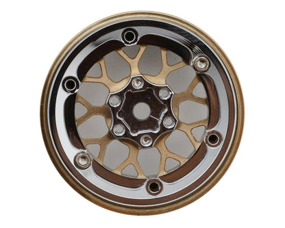 Injora 1.3" ModuWheel Brass & Aluminum Micro Rock Crawler Beadlock Wheels