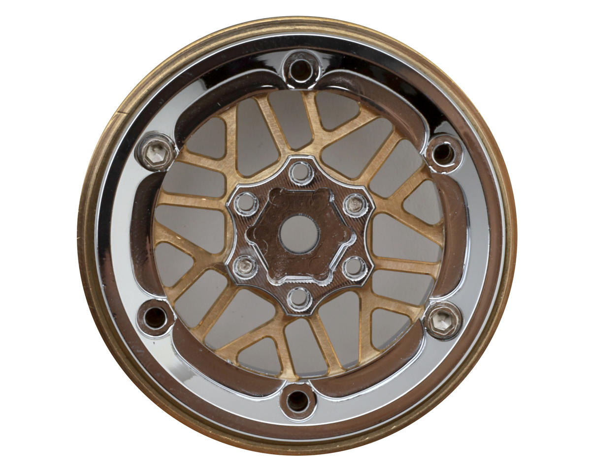 Injora 1.3" ModuWheel Brass & Aluminum Micro Rock Crawler Beadlock Wheels