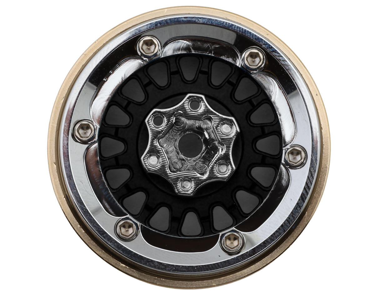 Injora 1.3" ModuWheel Brass & Aluminum Micro Crawler Beadlock Wheels (Black)