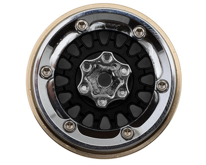 Injora 1.3" ModuWheel Brass & Aluminum Micro Crawler Beadlock Wheels (Black)