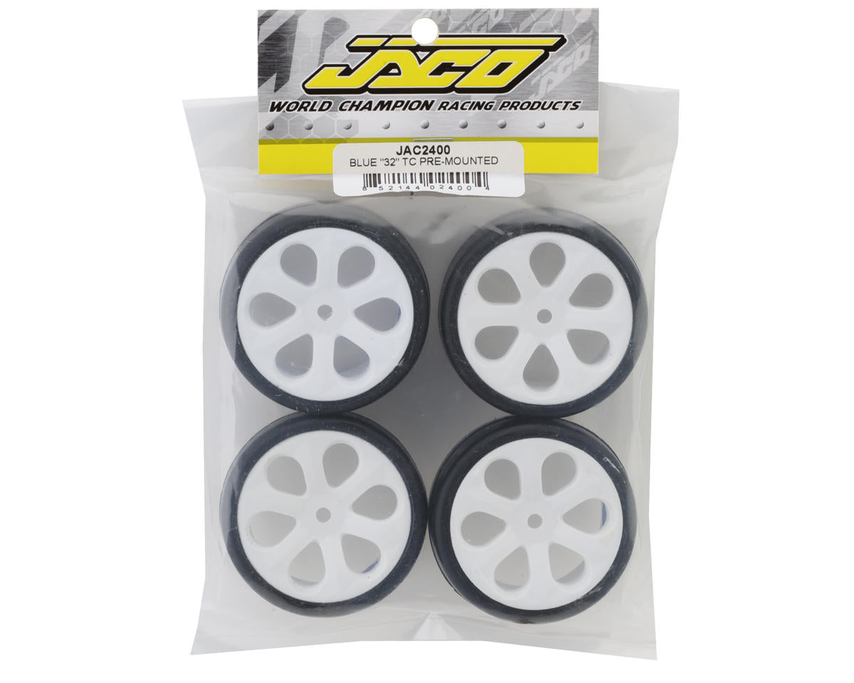 Jaco Pre-Mounted Touring Car Carpet Tires (4) (Blue)