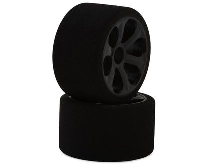 Jaco Prism 1/12 Mounted Foam Front Tires (Black) (2) (XX Blue)