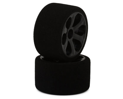 Jaco Prism 1/12 Mounted Foam Front Tires (Black) (2) (Pink)