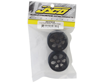 Jaco Prism 1/12 Mounted Foam Front Tires (Black) (2) (Pink)