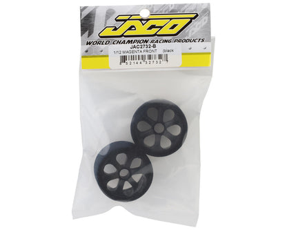 Jaco Prism 1/12 Mounted Foam Front Tires (Black) (2) (Magenta)