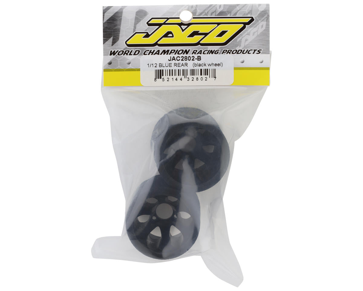 Jaco Prism 1/12 Mounted Foam Rear Tires (Black) (2) (Blue)