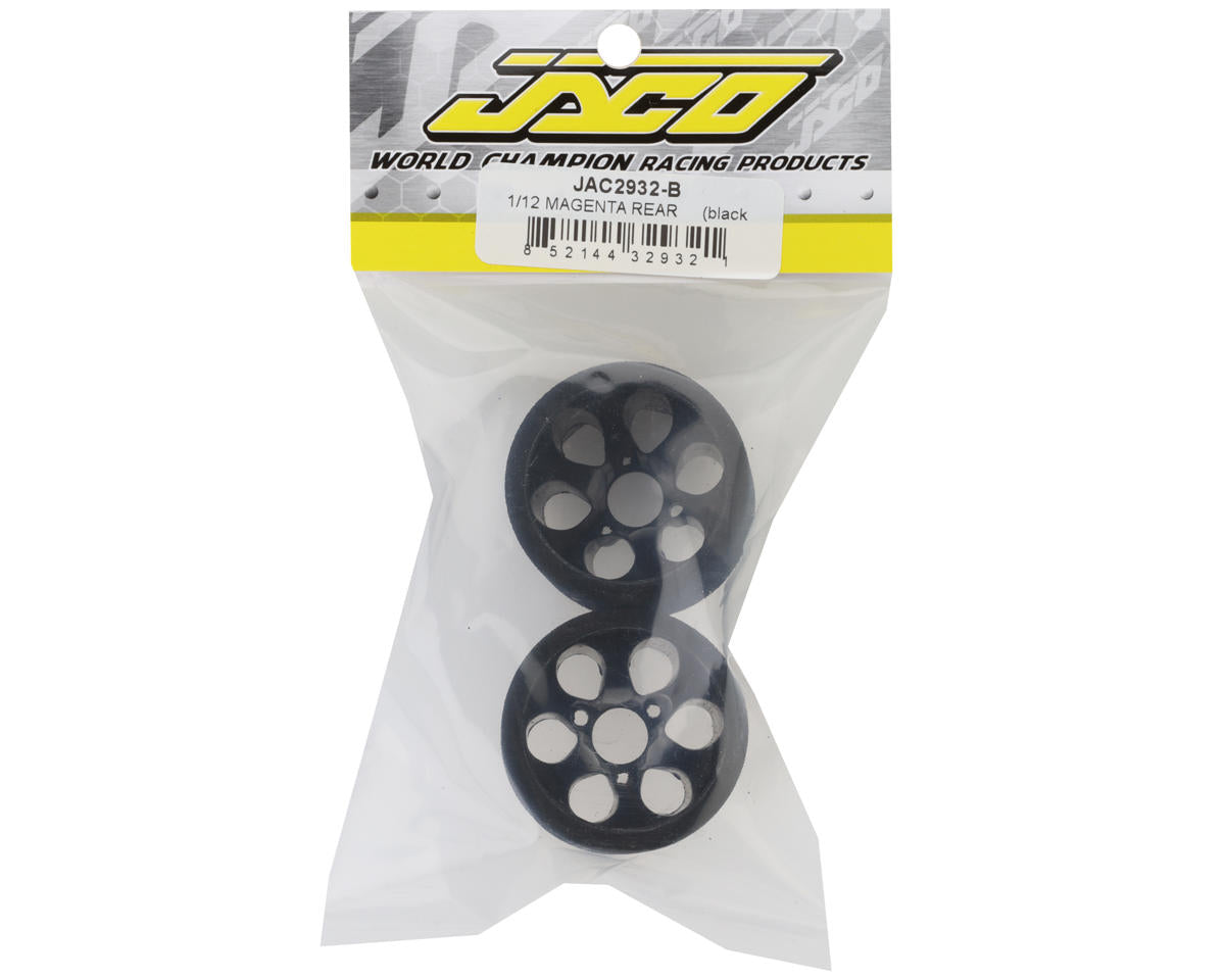 Jaco Prism 1/12 Mounted Foam Rear Tires (Black) (2) (Magenta)