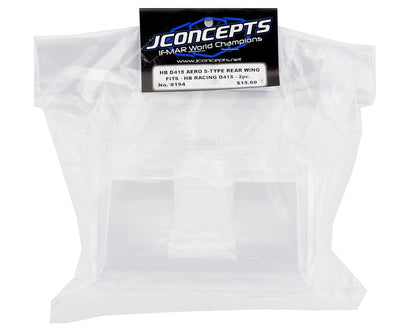 JConcepts HB D418 "Aero" S-Type Rear 1/10 Buggy Wing (2) (Clear)