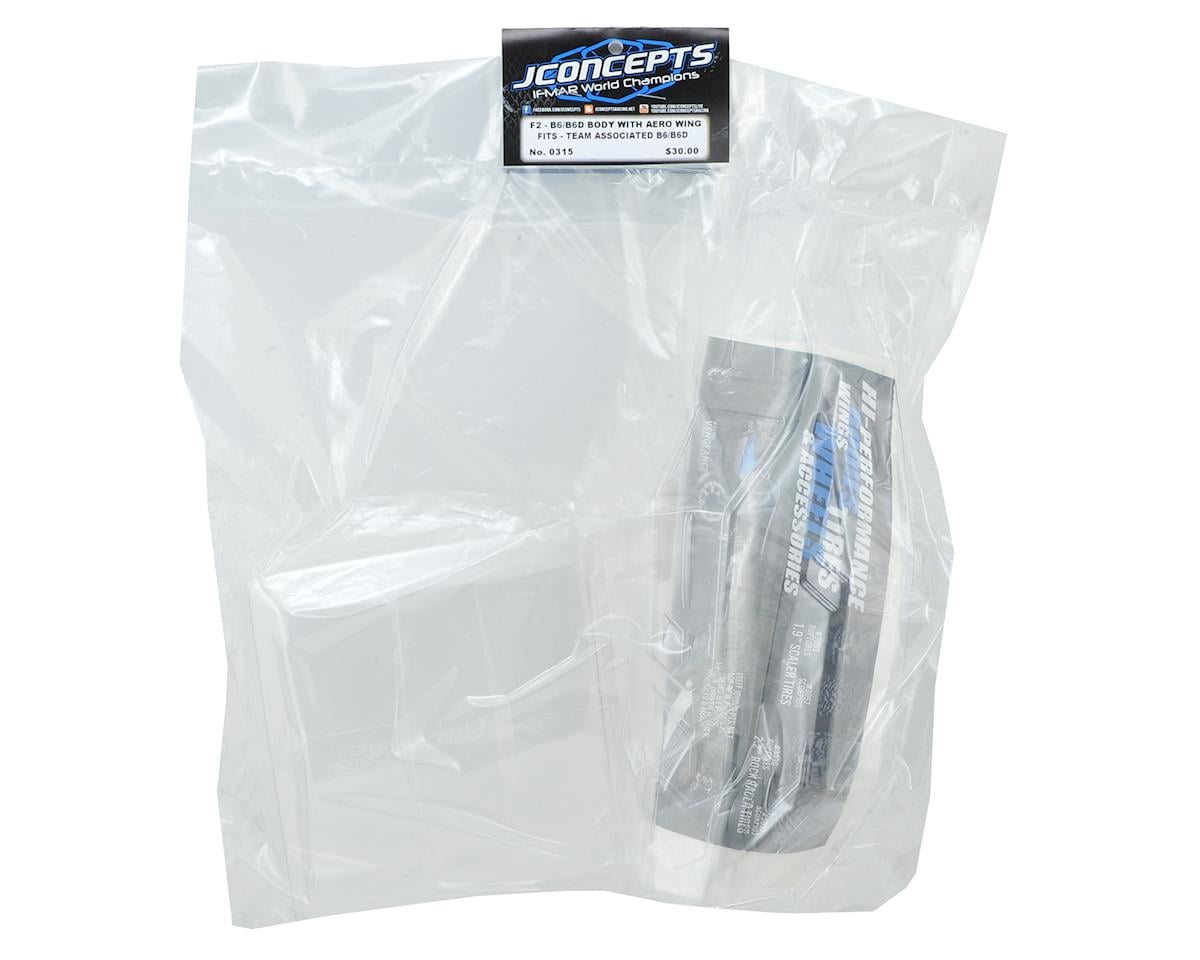 JConcepts B6/B6D "F2" Buggy Body w/6.5" Aero Wing (Clear)