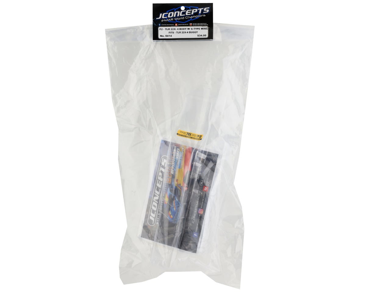 JConcepts 22X-4 "F2" 1/10 Buggy Body w/S-Type Wing (Clear)