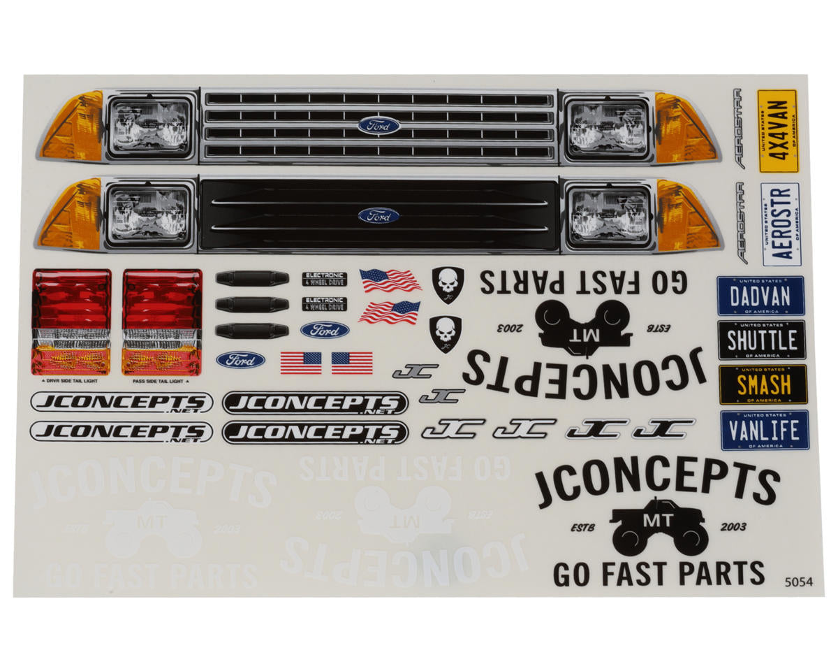 JConcepts 1985 Ford Aerostar Van 1/10 Monster Truck Body (330mm Wheelbase)