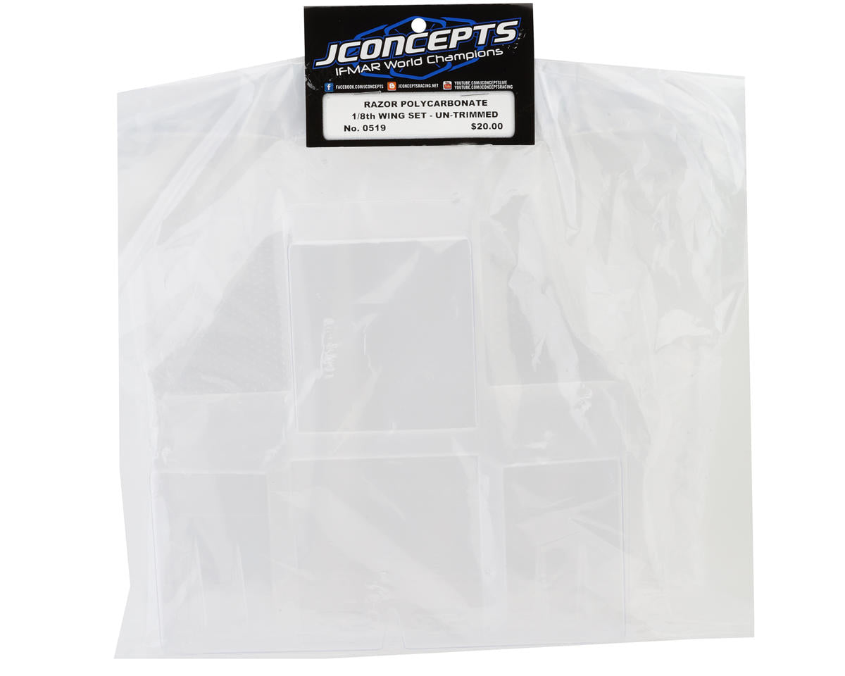 JConcepts Razor 1/8 Off-Road Polycarbonate Wing Set (Clear)