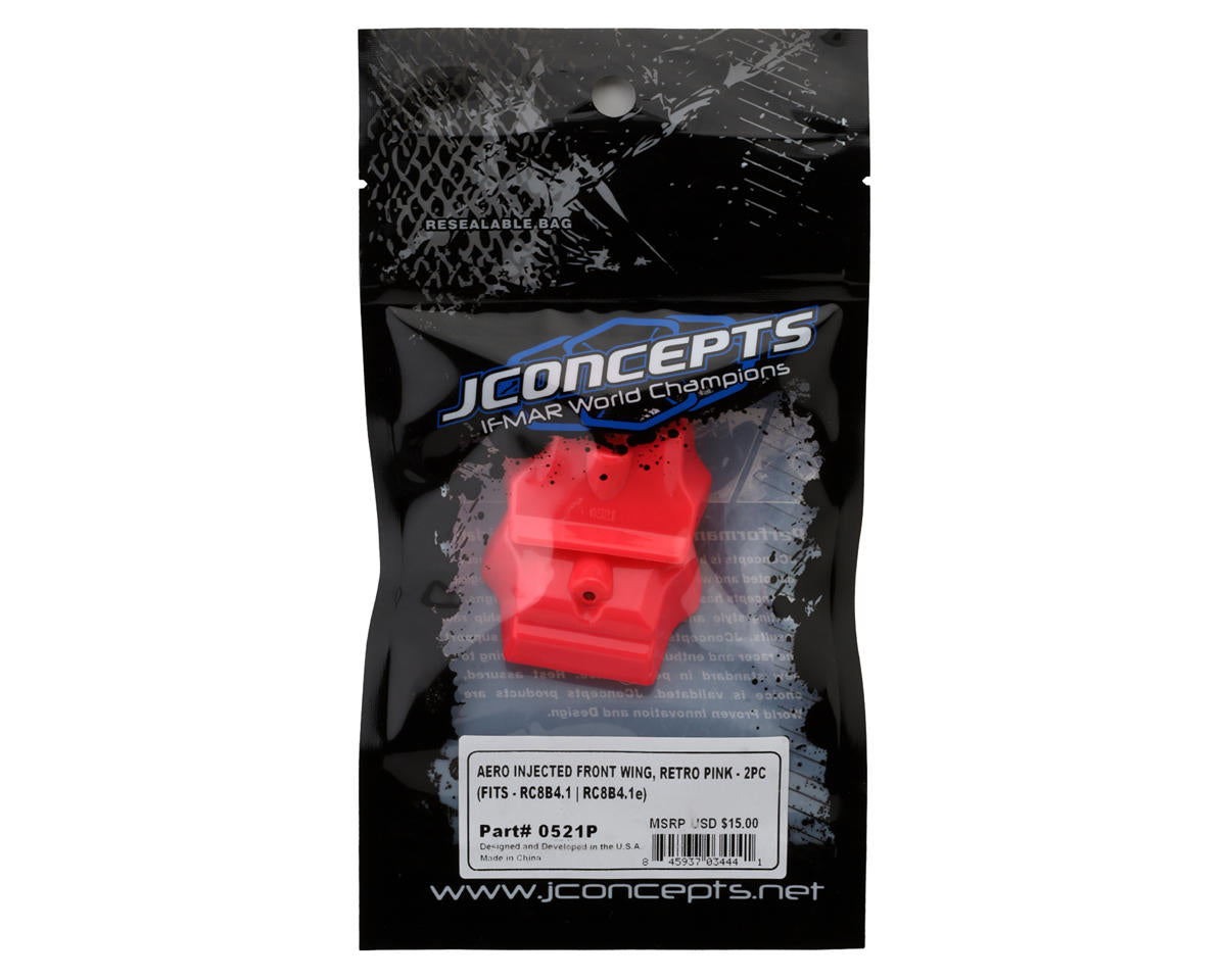 JConcepts Associated RC8B4.1/RC8B4.1e 1/8 Molded Front Wings (Pink)  (2)