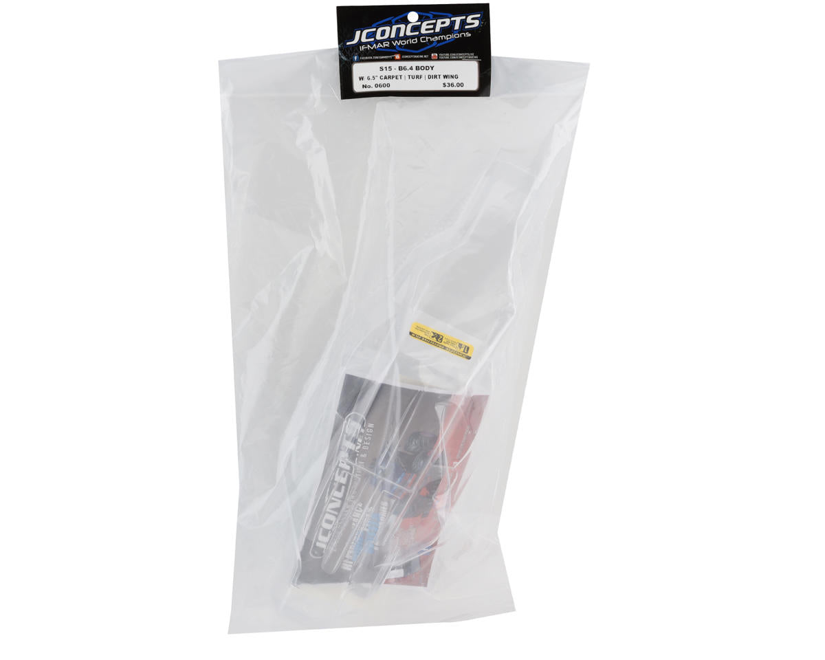 JConcepts RC10 B6.4/B6.4D "S15" Buggy Body w/Carpet Wing (Clear)