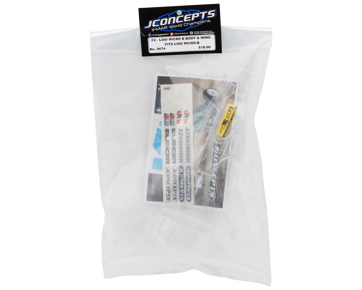 JConcepts Losi Micro-B "F2" Body w/Wing (Clear)