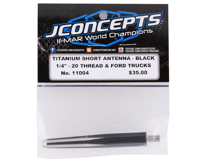 JConcepts 1/4"x20 Ford Full-Size Truck Finnisher Titanium Short Antenna (Black)