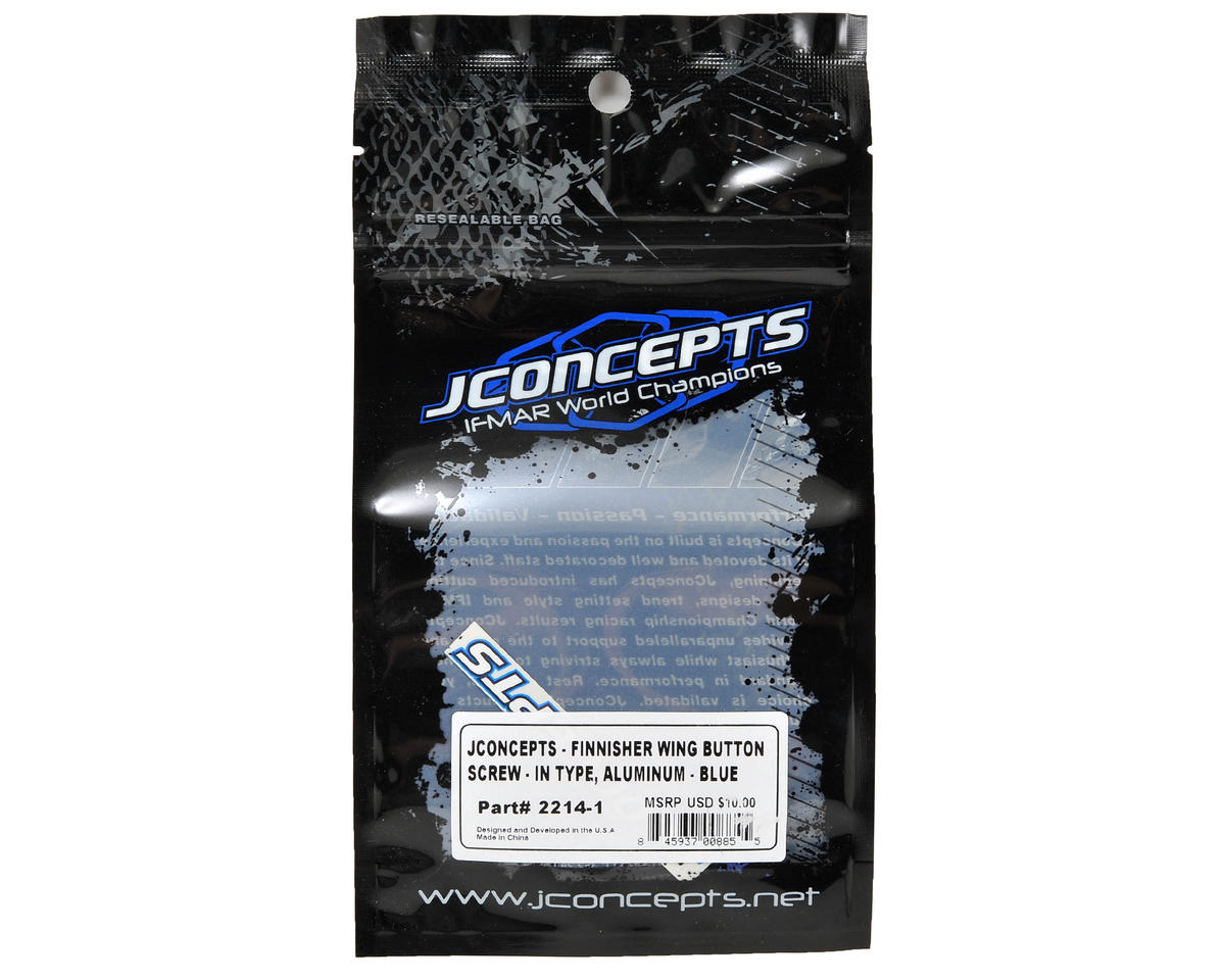 JConcepts Aluminum "Finnisher" Wing Button (Blue) (2)