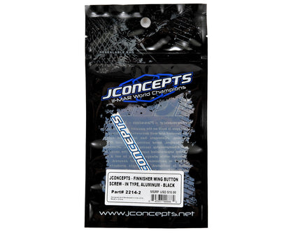 JConcepts Aluminum "Finnisher" Wing Button (Black) (2)