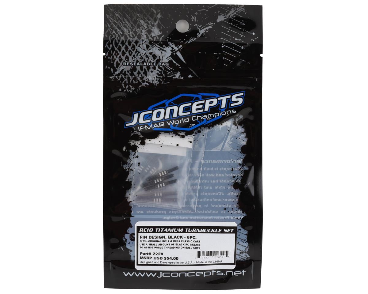 JConcepts RC10 Classic Fin Titanium Turnbuckle Set (8) (Black)