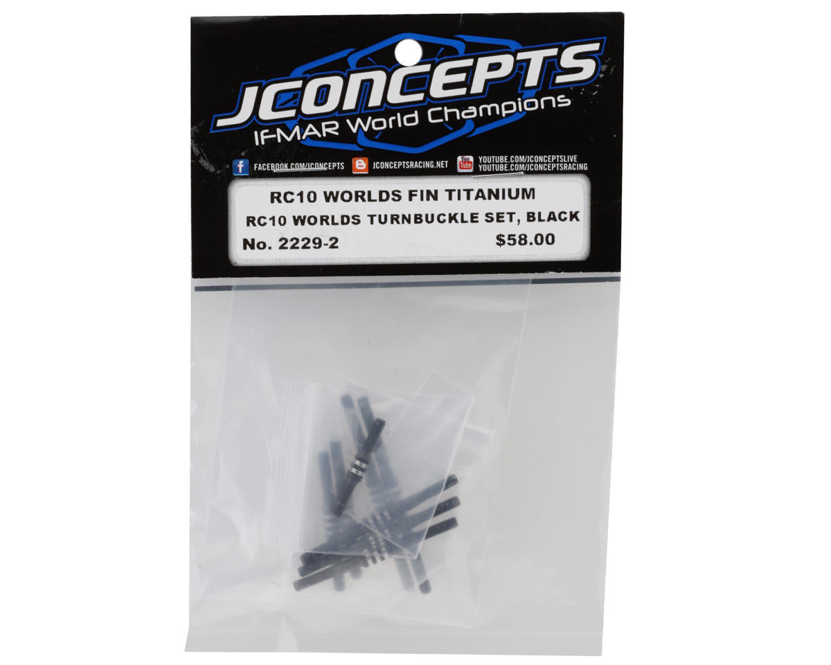 JConcepts RC10 Worlds Fin Titanium Turnbuckle Set (Black) (8)