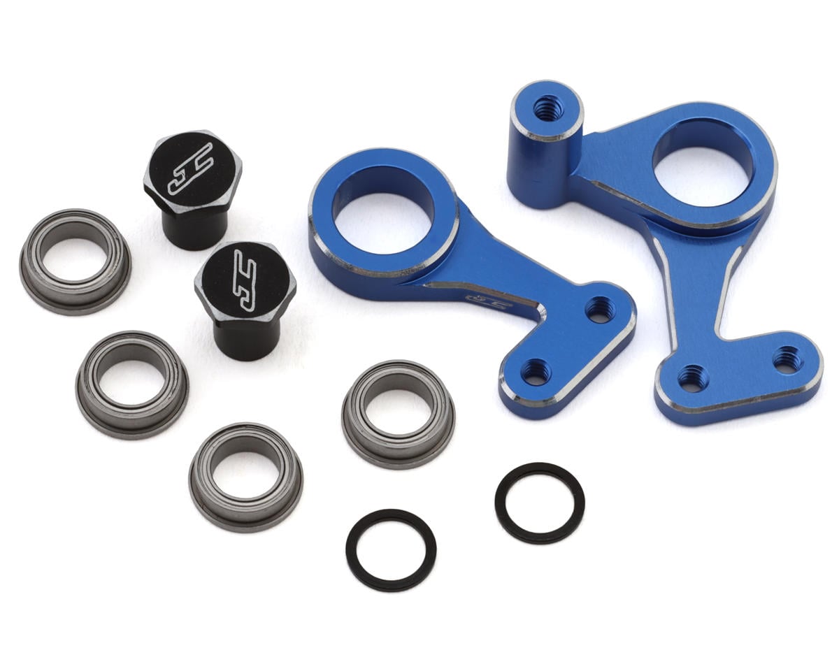 JConcepts RC10 Classic Aluminum Steering Bell Crank Set (Blue)