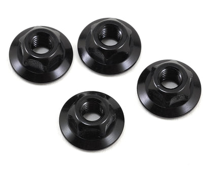 JConcepts 4mm Large Flange Serrated Locking Wheel Nut Set (Black) (4)