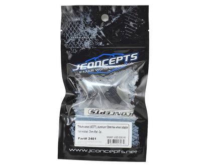 JConcepts Tribute 12mm Aluminum Hex Adaptor (Black) (2) (25mm Offset)