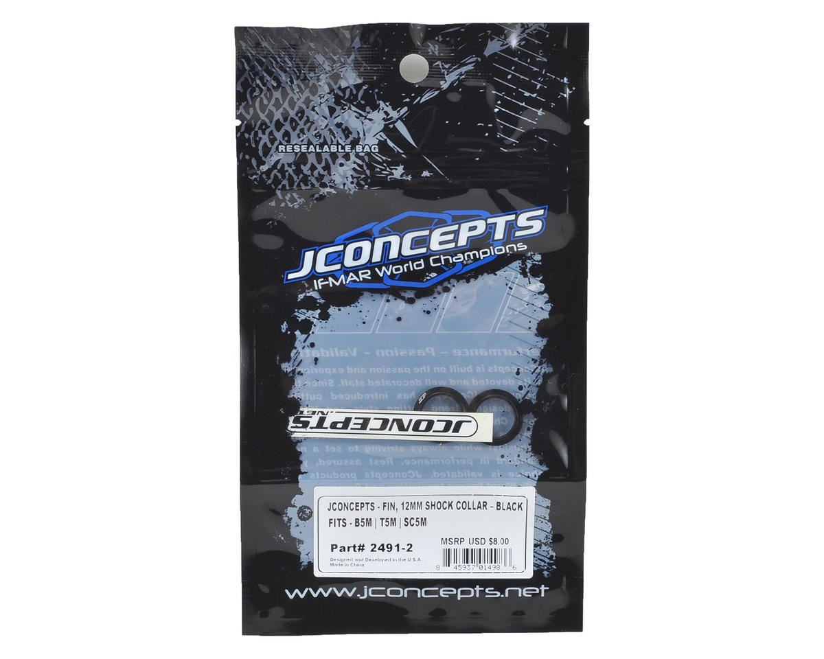 JConcepts Fin Aluminum 12mm Shock Collar (Black) (2)
