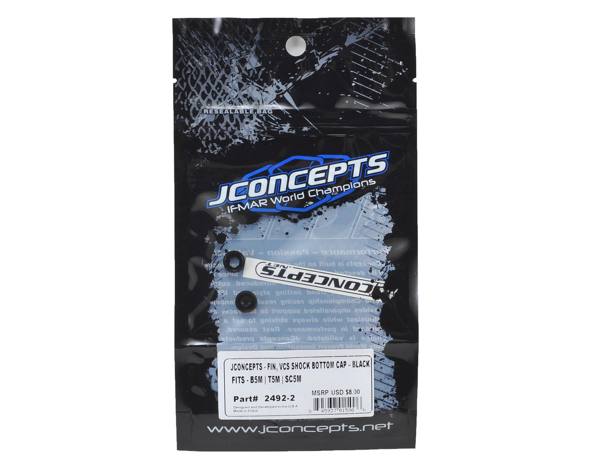JConcepts Fin Aluminum VCS Shock Bottom Cap (Black) (2)