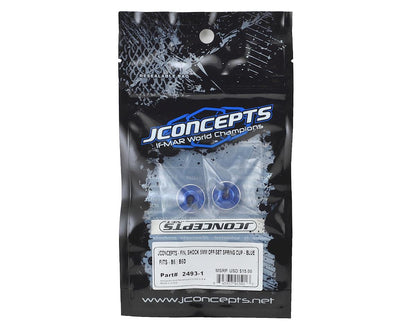 JConcepts +5mm Fin Aluminum Off-Set Shock Spring Cup (Blue) (2)