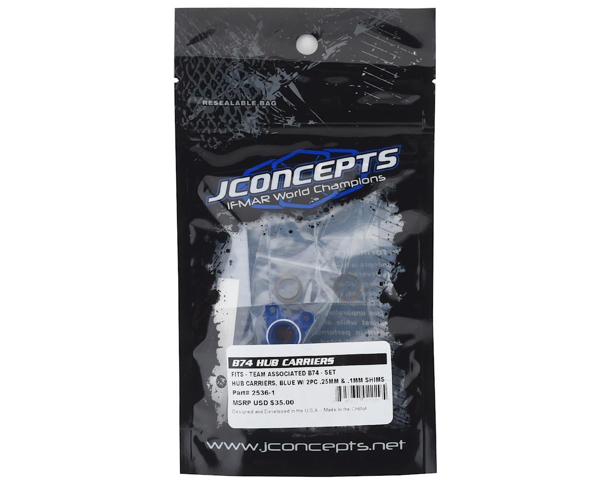 JConcepts B74 Aluminum Rear Hub Carriers (Blue)