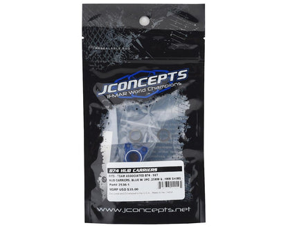 JConcepts B74 Aluminum Rear Hub Carriers (Blue)