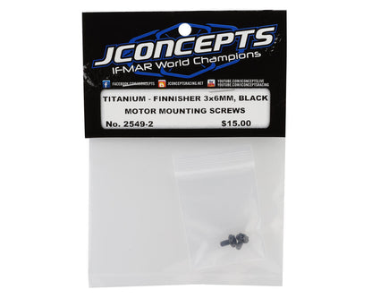 JConcepts 3x6mm Finnisher Titanium Motor Screws (Black) (2)