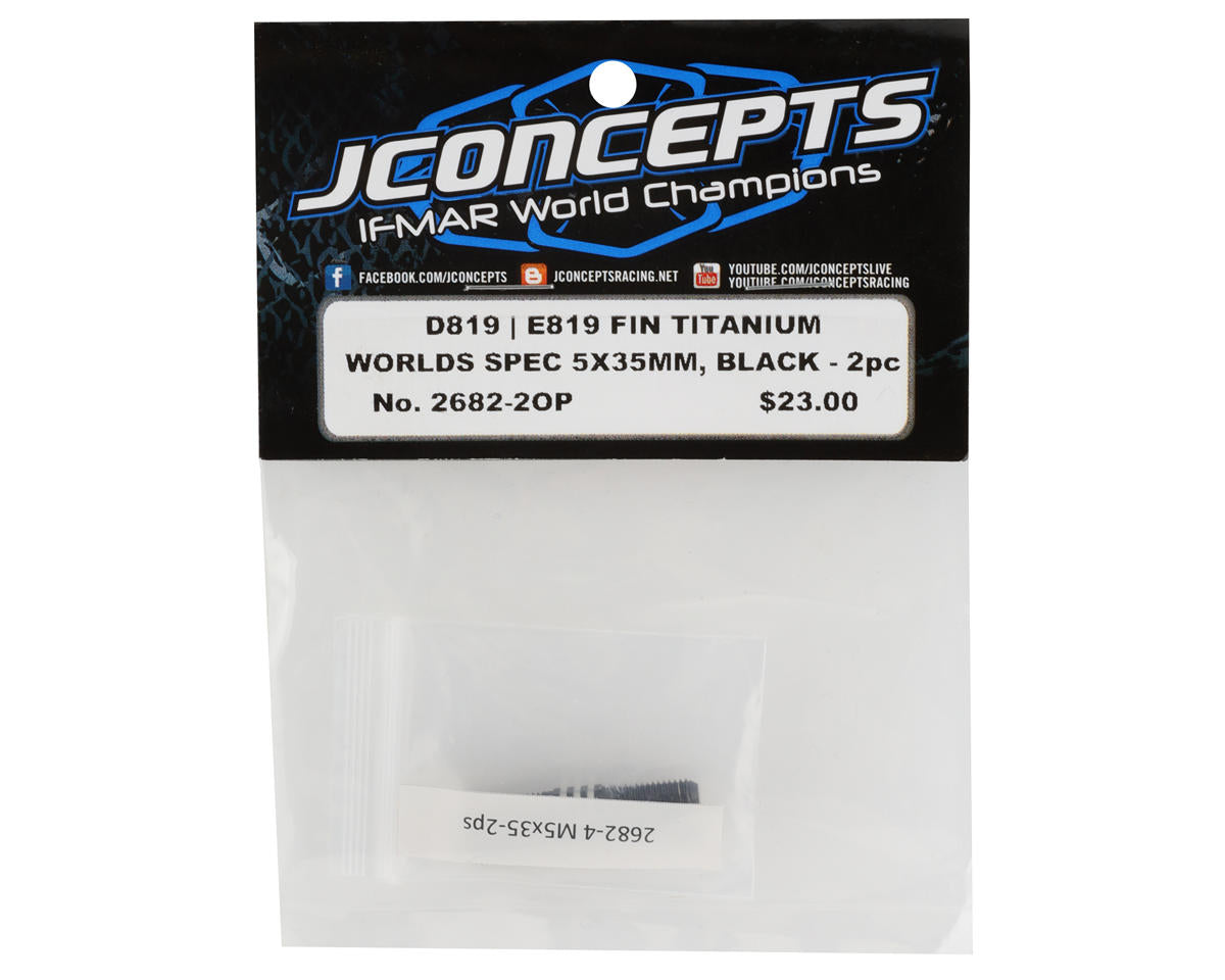 JConcepts HB D819/E819 Worlds Spec Fin Titanium Steering Turnbuckle (Black) (2)