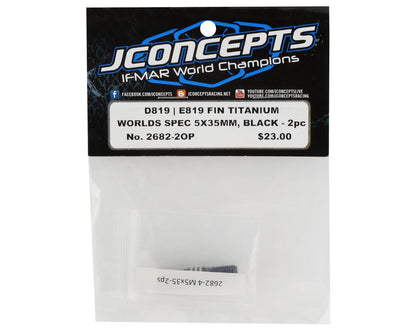 JConcepts HB D819/E819 Worlds Spec Fin Titanium Steering Turnbuckle (Black) (2)
