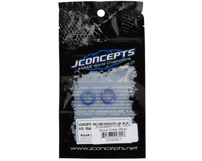 JConcepts Team Associated Fin Aluminum 13mm Shock Collars (Blue) (2)