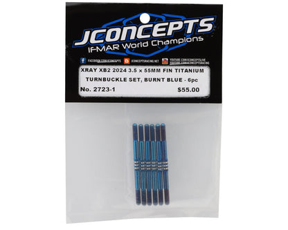 JConcepts XRAY XB2 2024 Fin Titanium Turnbuckles (Blue) (6)