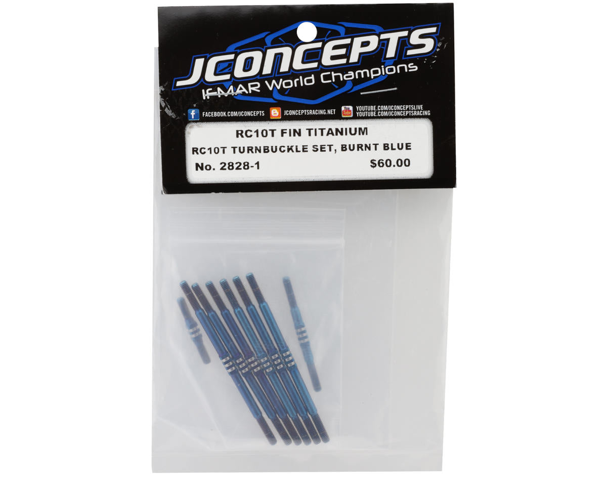 JConcepts Team Associated RC10T Fin Titanium Turnbuckles (Blue) (8)