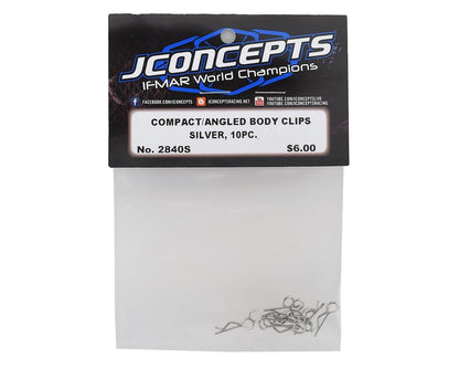 JConcepts Compact Angled Body Clips (10) (Silver)