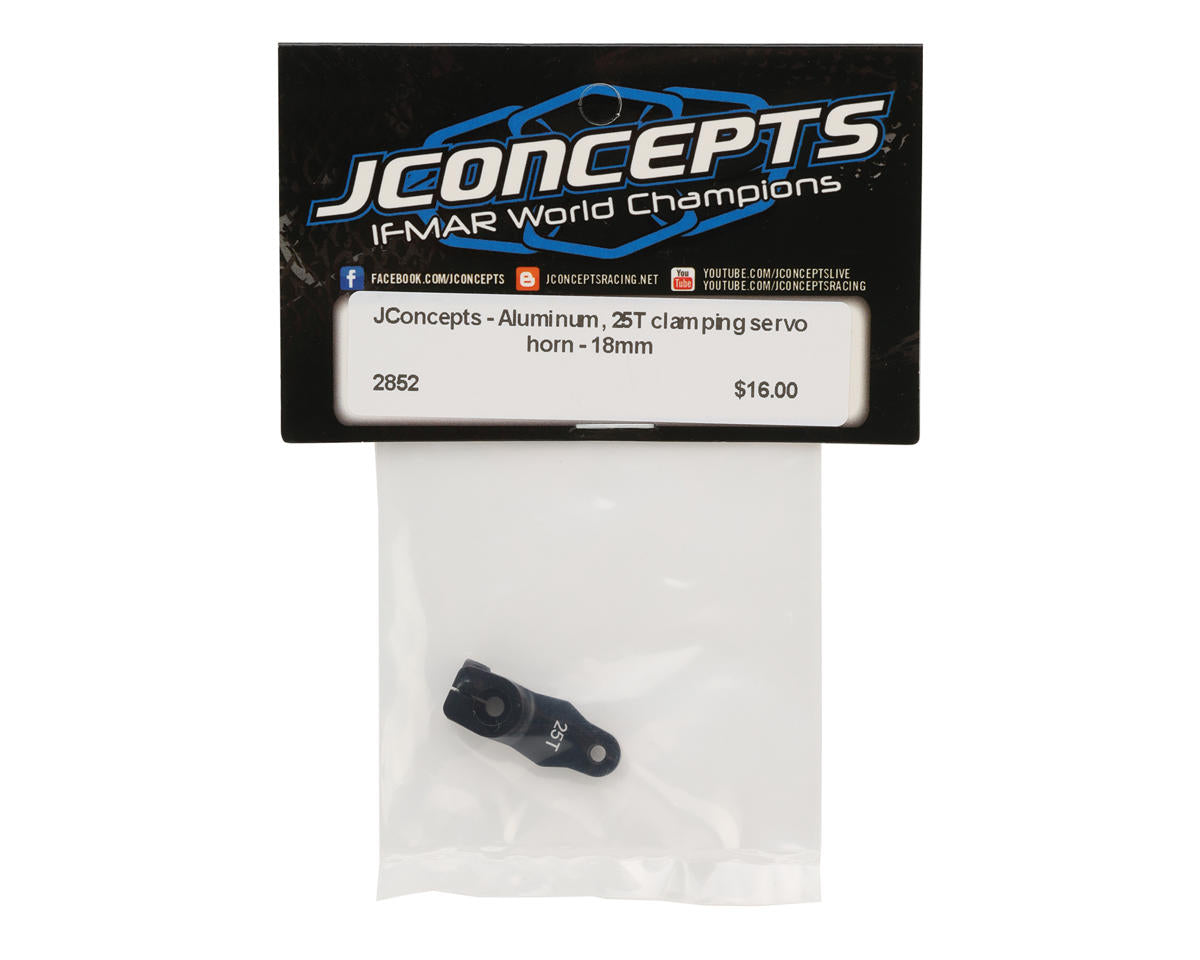 JConcepts 18mm Aluminum Clamping Servo Horn (Black) (25T)
