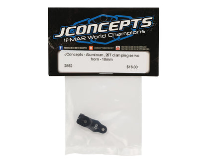 JConcepts 18mm Aluminum Clamping Servo Horn (Black) (25T)