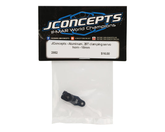 JConcepts 18mm Aluminum Clamping Servo Horn (Black) (25T)