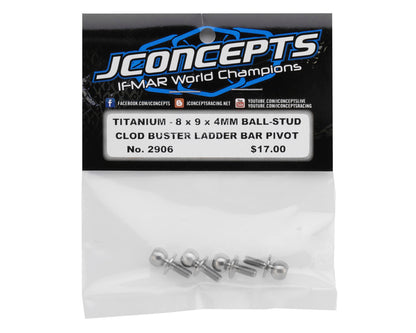 JConcepts 8x9x4mm Titanium Ladder Bar Ballstuds (4)