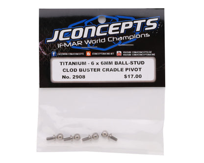JConcepts 6x6mm Titanium Lower Cradle Ballstuds (4)