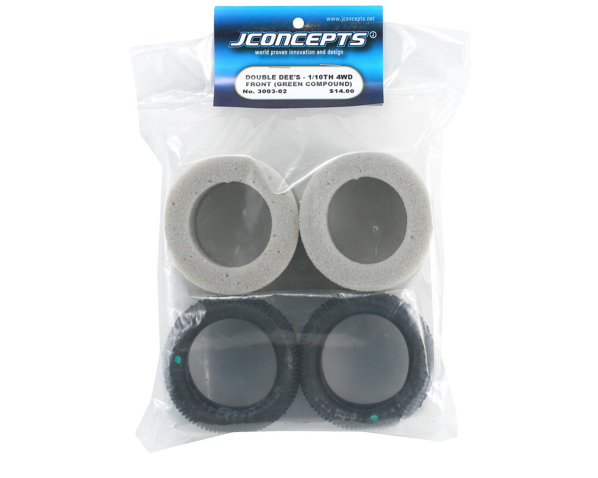 JConcepts Double Dee's 2.2" 4WD Front Buggy Tires (2) (Green)