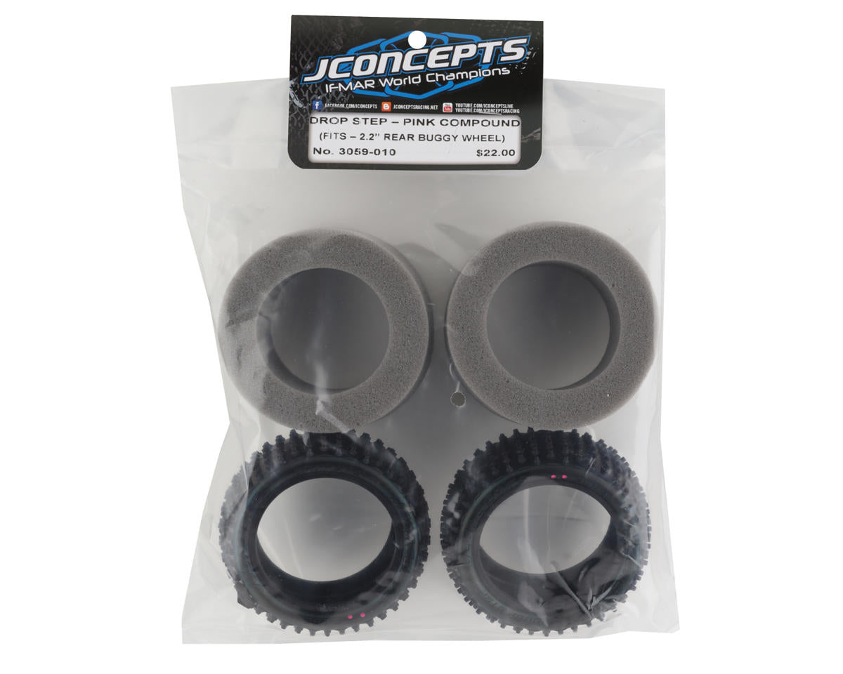 JConcepts Drop Step 2.2" Rear Buggy Carpet Tires (2) (Pink)